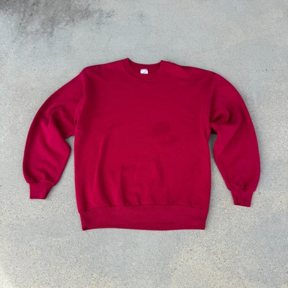 Vintage Jerzees Sweatshirt Adult Large Red Pull Over Made‎ In USA